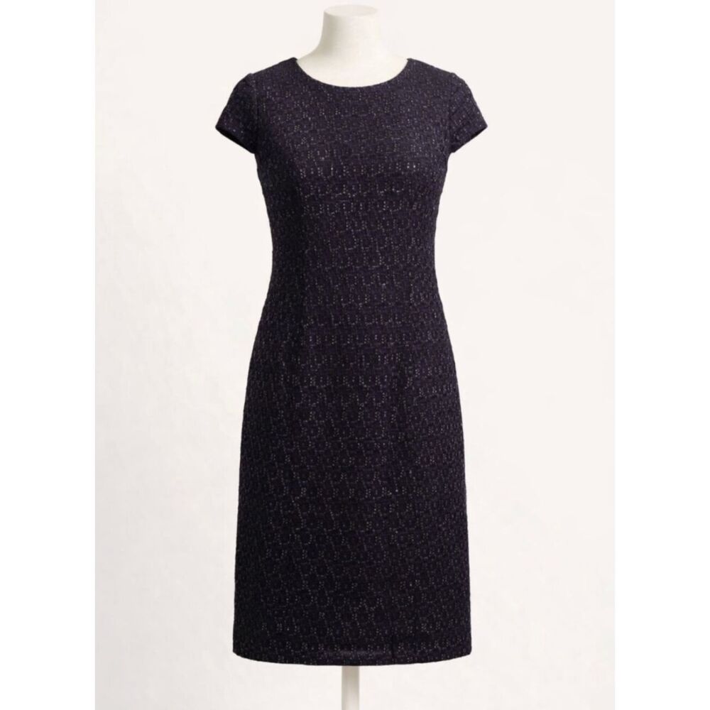 Suzi Chin Sheath Lace Dress - Size 2 - Navy - EUC
